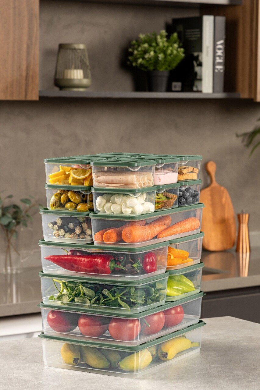 Set recipiente depozitare, Hermia, 964FRM5768, Dimensiune: 23 x 15 x 7 cm / 1750 ml (4 bucăți), Verde - imagine 2