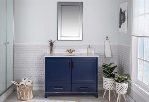 Set mobilier de baie (2 piese), jussara, ontario 42, albastru inchis
