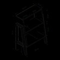 Set birou si biblioteca, Hanah Home, Venaro Set 2 (Desk + Small Bookcase), 120x75x60 cm, Alb/Maro