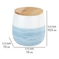 Recipient depozitare cu capac, Wenko, Mala, 1 L, 13 x 13.5 x 13 cm, ceramica/bambus