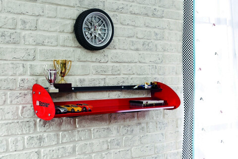 Raft de perete, Çilek, Champion Racer Hanger Shelf, 91x21x29cm, Multicolor