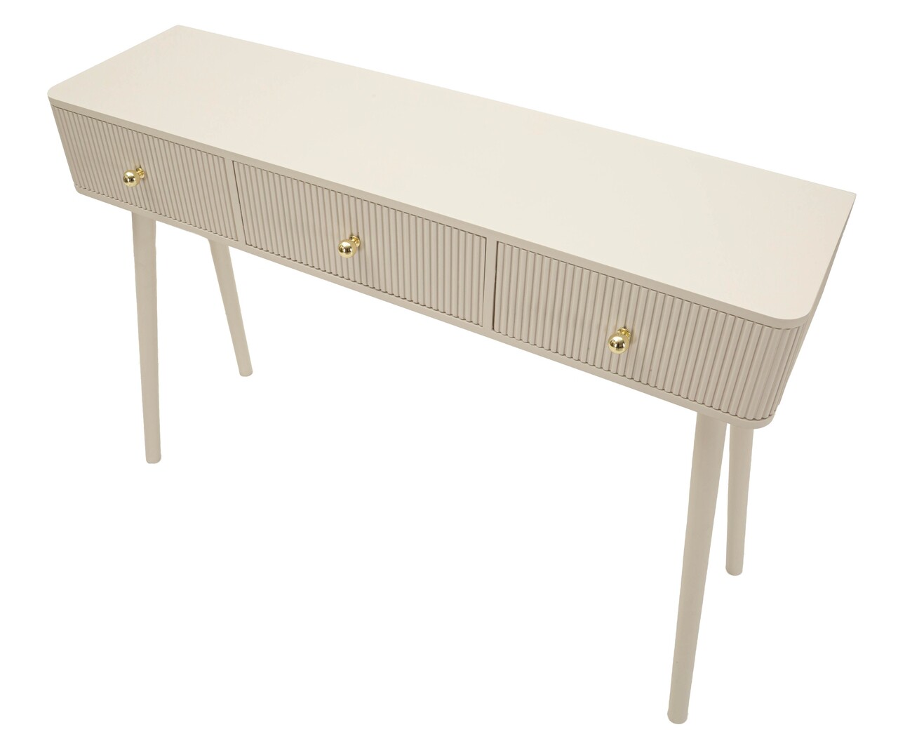 Consola, Mauro Ferretti, Shy, 108x30x77 cm, lemn de pin, alb/auriu - view 6