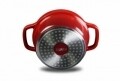 Cratita + capac Home Chef, Heinner, 1.2 l, aluminiu turnat, negru/rosu
