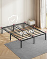 Cadru de pat dublu, Vasagle, 140x190 cm, otel, negru ink