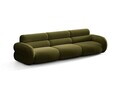 Canapea 4 locuri, Neo, Micadoni Home, 305x100x83 cm, tesatura Boucle, verde oliv inchis