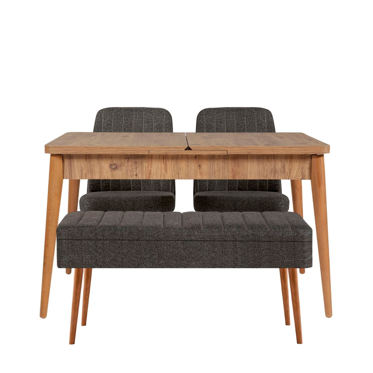 Set masa extensibila si scaune, Hanah Home, Vina 1053, Pin Atlantic / Antracit - imagine 4