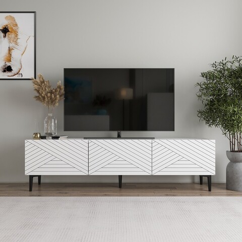Comoda TV, Odessa, Felix, 160x44 cm, PAL, Alb
