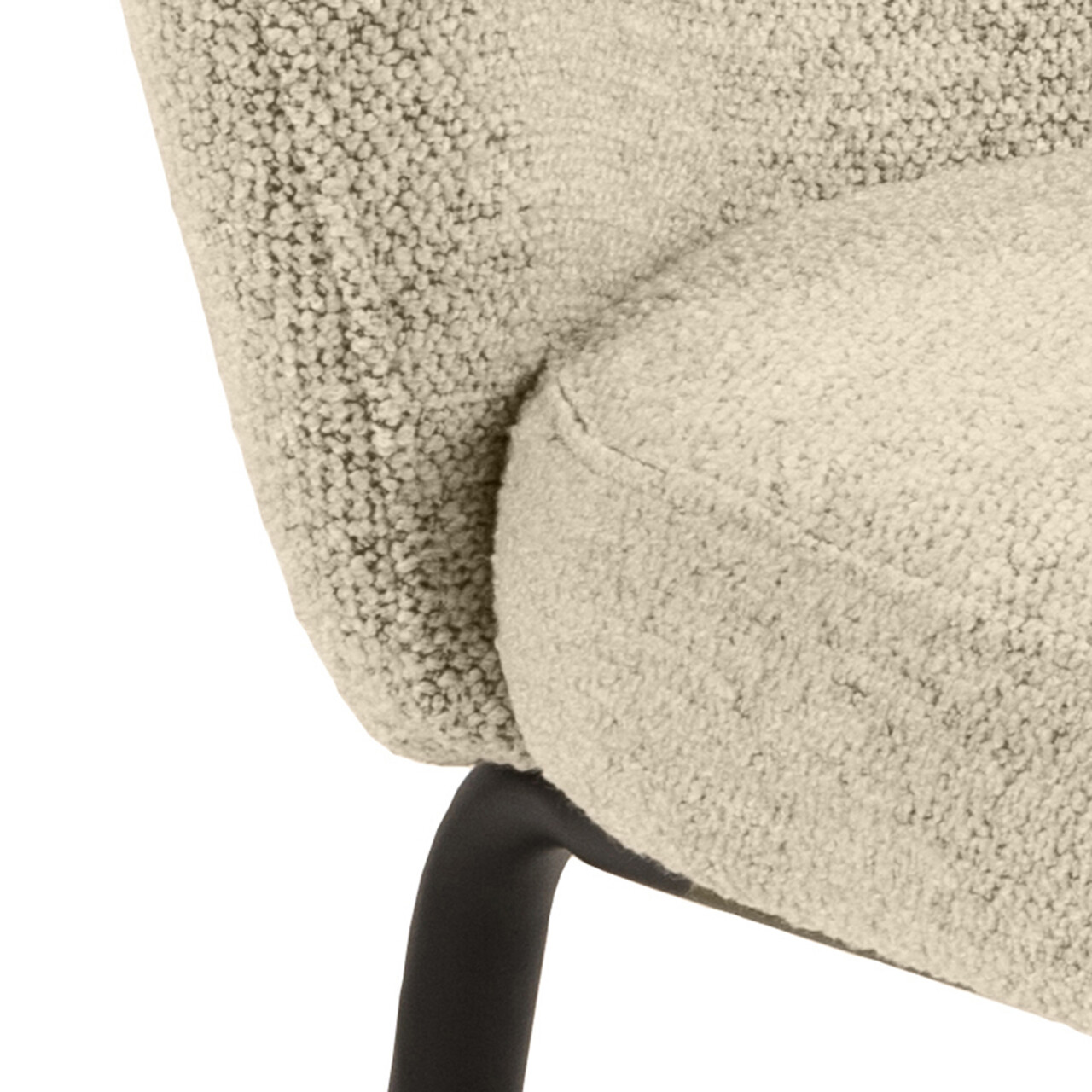 Scaun Patricia, Actona, 52x57.5x82 cm, tesatura Boucle/otel, crem - view 2
