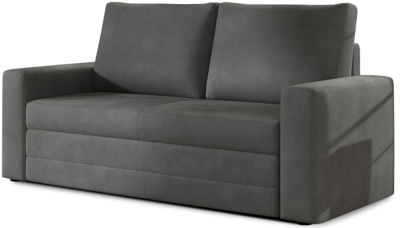 Canapea extensibila 2 locuri, ELTAP, Wave, 150x90x90 cm, lemn/poliester, gri inchis - 1 | YEO