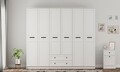 Dulap pentru haine, Rabi, Rb-168-01-007, 210x210x52 cm, Alb mat