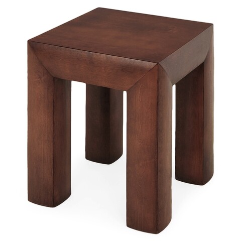 Masuta de colt, luvru, l.50 l.50 h.60, mdf/pal/furnir de fag, maro