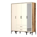 Dulap pentru haine, Hommy Craft, Kumsal STR, 160x47.5x201.4 cm, PAL, Maro/Crem