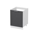 Dulap pentru bucatarie, Hanah Home, Minar, 60x87x58 cm, Alb / Antracit