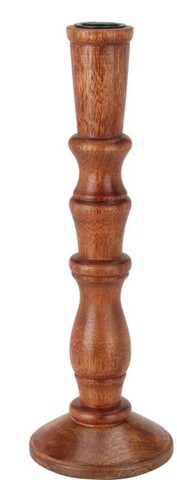 Suport pentru lumanare Rustic v2, 9.5x9.5x28 cm, lemn de mango