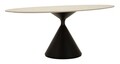 Masa dining Space, Mauro Ferretti, 180x90x73 cm, MDF/fier, crem/negru