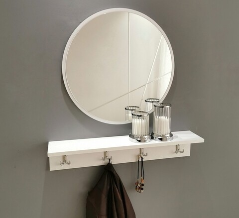 Set oglinda si cuier V103, Neostill, 60 cm/80 x 15 cm, alb mezoni.ro