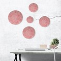 Set 5 decoratiuni de perete, Marble v2, metal, lucrat manual, Ø7 - 27 cm, multicolor