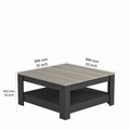 Masuta de cafea, Minima, Grado, 89 x 46 x 89 cm, pal melaminat, gri inchis/stejar