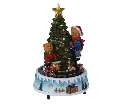 Decoratiune luminoasa Two bears, 20 LED-uri, 15.5x22 cm, multicolor