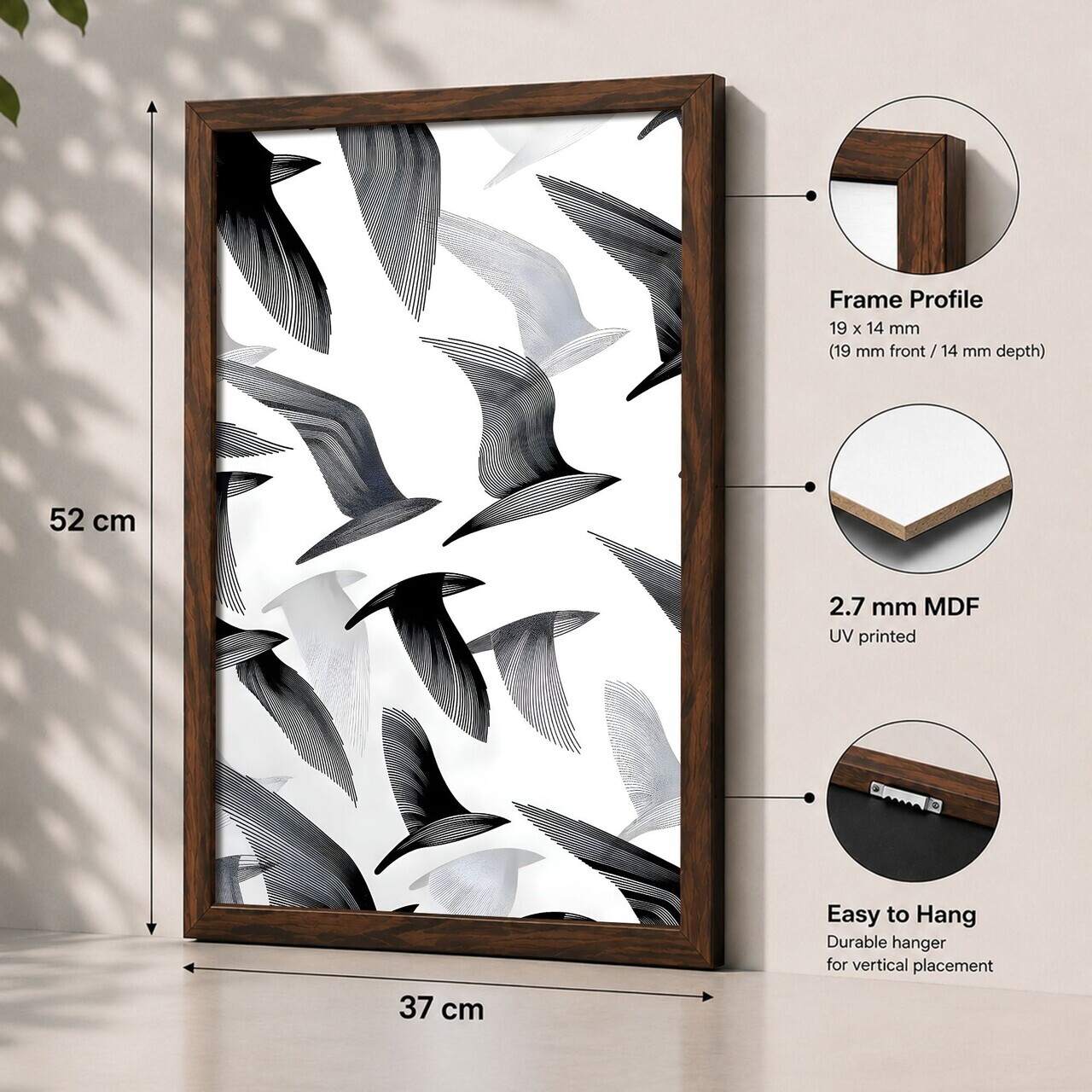 Tablou decorativ, 3752KACT-050, Fundal: 100% MDF (Grosime: 2,7 mm) Vopsire: Imprimare UV, Multicolor — imaginea 2