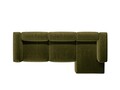 Coltar dreapta 4 locuri, Bergamo, Cosmopolitan Design, 344x152x70 cm, catifea chenille raiata, verde