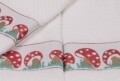 Set 6 prosoape 30x50 cm, 100% bumbac, Saheser,Bordürlü Beyaz  Kırmızı Mantar