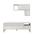 Comoda TV cu raft, Decortie, Heaton, pal melaminat, alb
