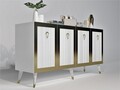 Consola, Olivia, Bare, 150x80x40 cm, PAL , Alb/Auriu