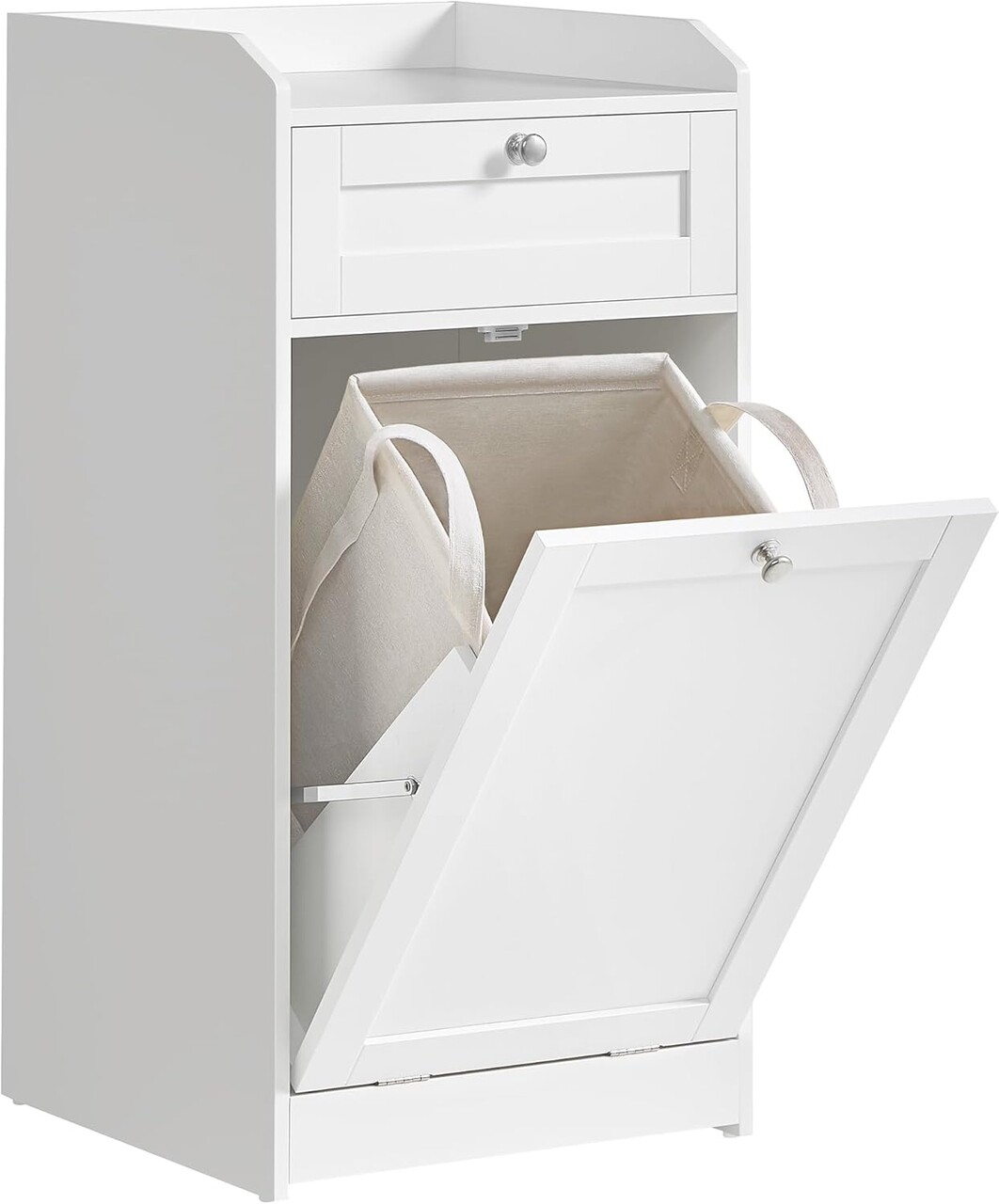 Dulap de baie cu cos de rufe integrat, Vasagle, 40x40x80 cm, MDF/poliester, alb cloud - 1 | YEO