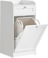 Dulap de baie cu cos de rufe integrat, Vasagle, 40x40x80 cm, MDF/poliester, alb cloud