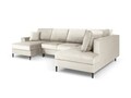 Coltar panoramic extensibil dreapta 7 locuri, Moghan, Micadoni Home, BL, 313x194x88 cm, catifea, bej deschis