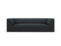 Canapea 3 locuri, Ruby, Micadoni Home, BL, 232x93x69 cm, velur, negru