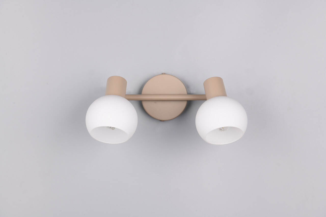 Plafoniera Boba, RL, 25x10x18.5 cm, 10W, 2x E14, metal, bej inchis/alb - 2 | YEO
