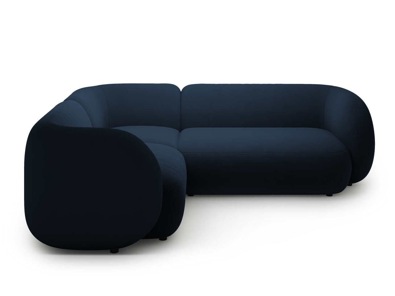 Coltar stanga 4 locuri, Kate, Micadoni, 252x220x76 cm, catifea, albastru regal - 1 | YEO