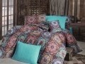 Lenjerie de pat pentru o persoana, Ashley Turquoise, Nazenin Home, 3 piese, 160 x 225 cm, amestec bumbac, multicolora