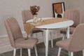 Set masa extensibila si 4 scaune, Vella, Vina 0900, PAL, Alb / Piatra