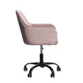 Scaun de birou Teill, Homla, 55.5x54.5x80/90 cm, metal/catifea din poliester, roz