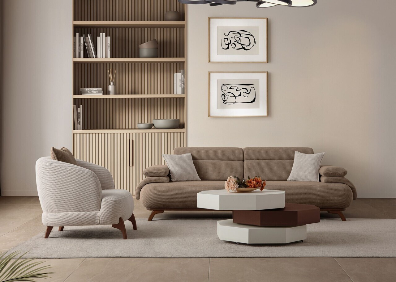 Canapea 3 locuri, Atelier del Sofa, 752EST1149, Lemn de carpen/PAL melaminat, Latte - view 10
