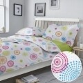 Lenjerie de pat dubla Circles Lime v.1, 4 piese, 220 x 250 cm, 100% bumbac, multicolora