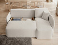 Coltar extensibil dreapta 3 locuri ELTAP, Hadson, 206x150x89 cm, lemn/poliester, alb