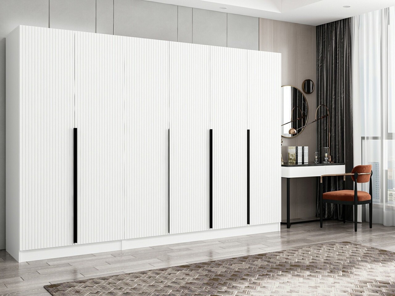 Dulap pentru haine, Minerva, Kale Plus, 270x210x52 cm, PAL, Alb - 1 | YEO