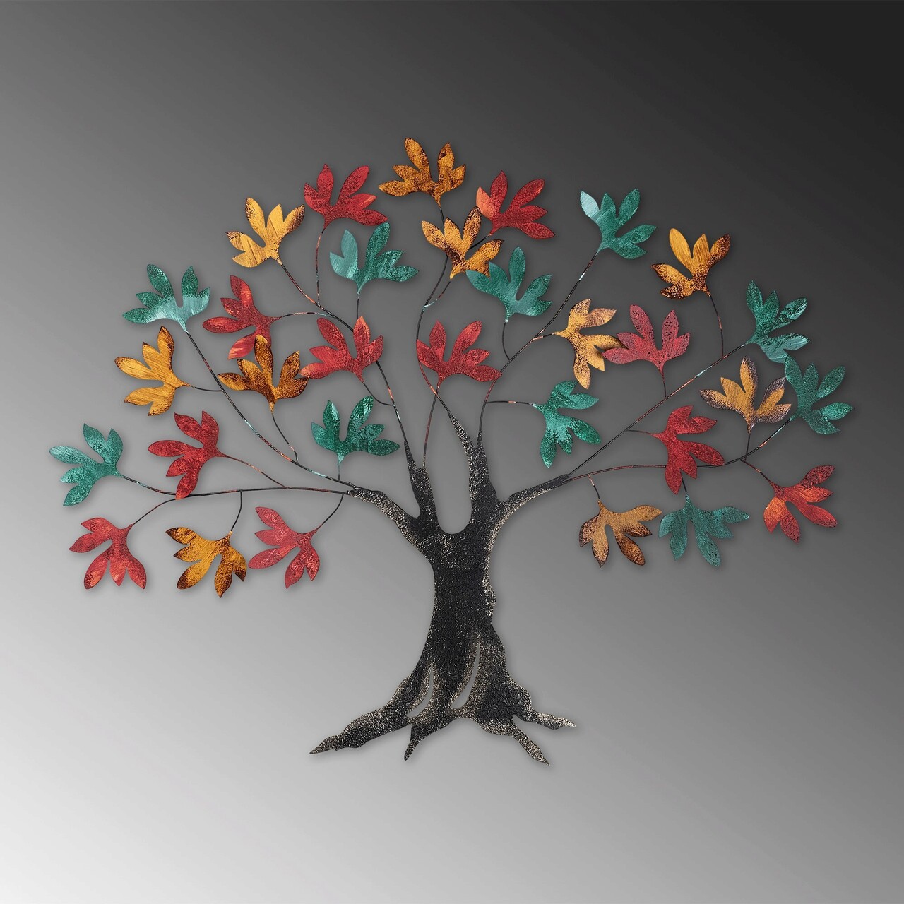 Decoratiune de perete, Yggdrasil, Dimensiune: 115 x 94 x 4 cm, Multicolor - imagine 4
