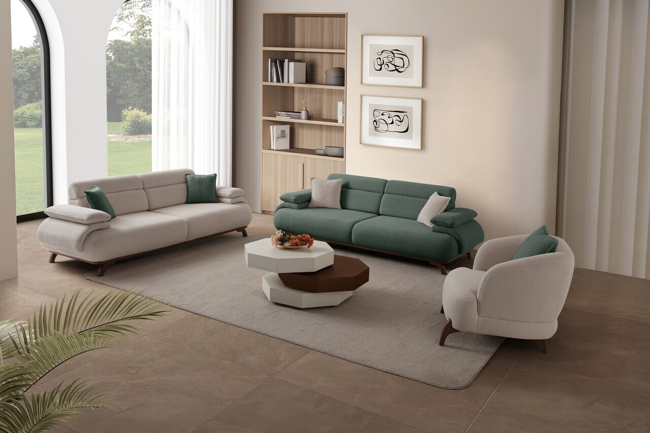 Canapea 3 locuri, Atelier del Sofa, 752EST1148, Lemn de carpen/PAL melaminat, Verde - view 6