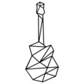 Decoratiune de perete, Guitar, Metal, Dimensiune: 23 x 55 cm, Negru