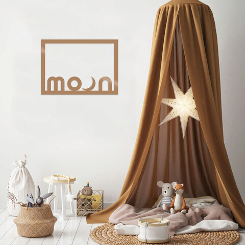 Decoratiune de perete, moon, metal, dimensiune: 40 x 29 cm, cupru