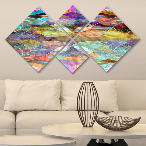 Set 4 tablouri decorative, 4mdf225299644, mdf, imprimat uv, multicolor