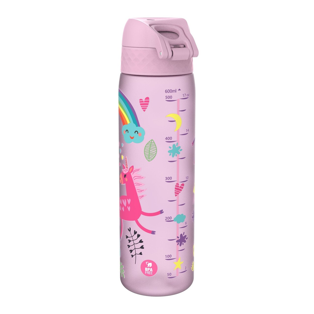 Sticla apa pentru copii Slim, recyclon, 500ml, Unicorns - Ion8 - imagine 3