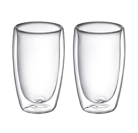 Set 2 pahare Doble, Ambition, 450 ml, sticla temperata, transparent