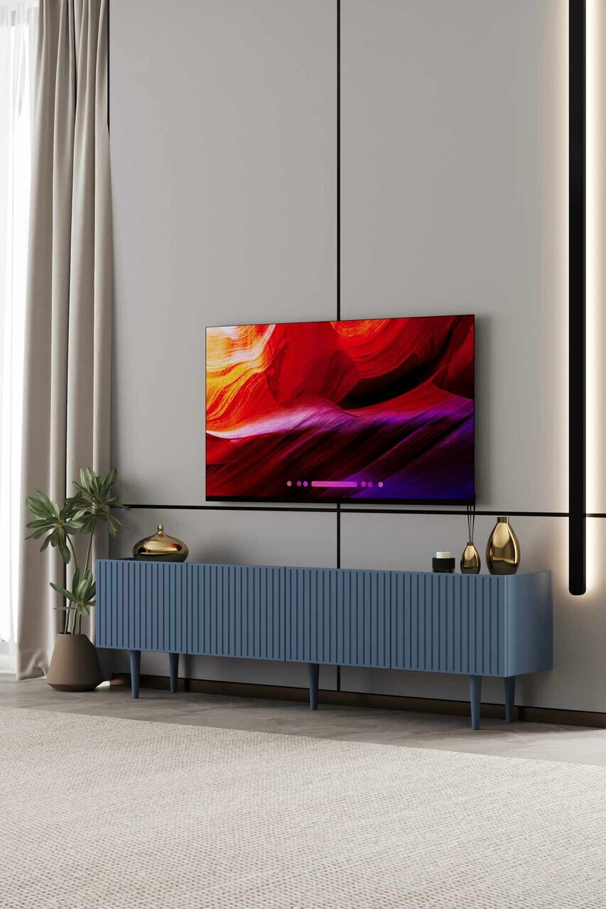 Comoda TV, Hanah Home, Capella 160, 160x50x29 cm, MDF, Albastru - view 2