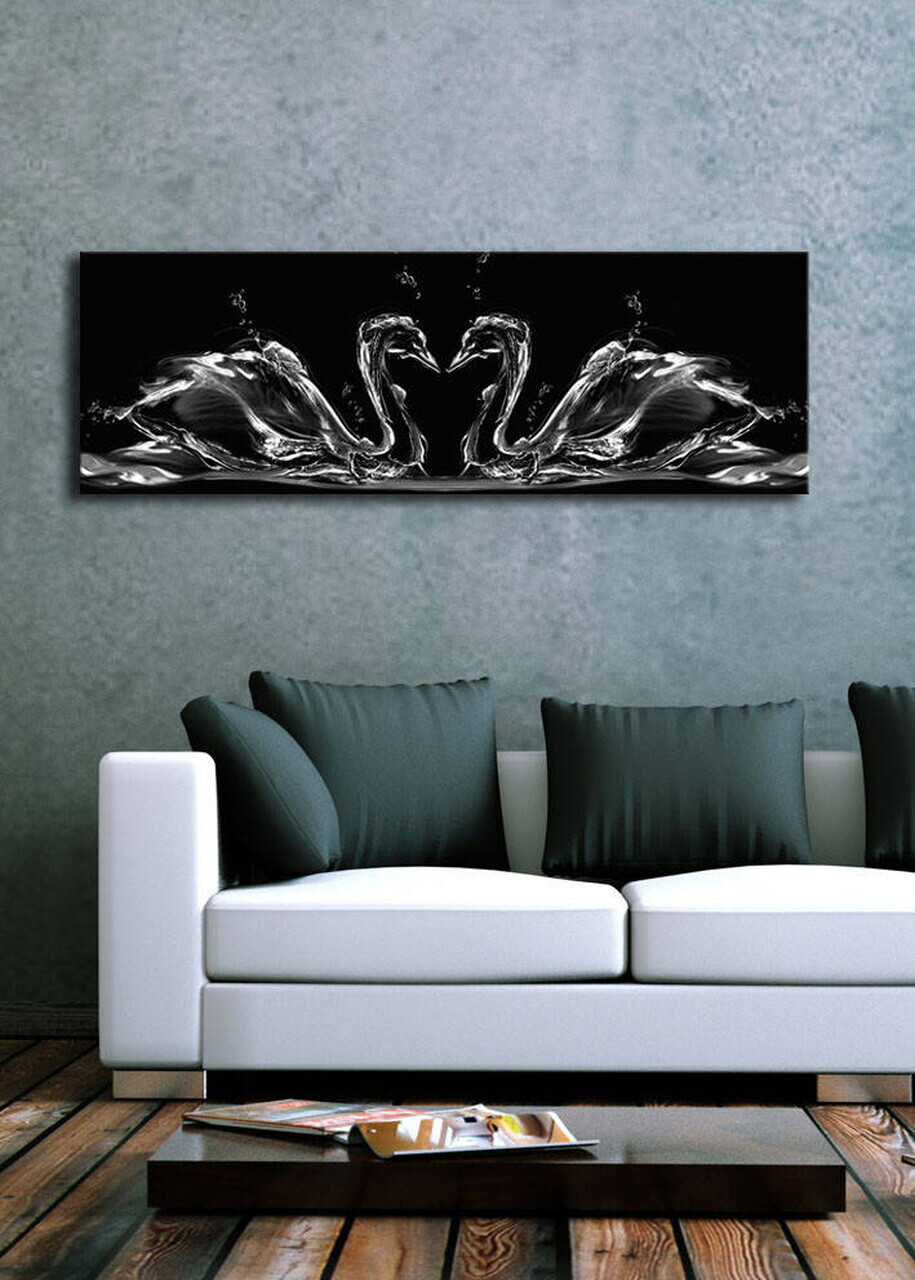 Tablou decorativ cu lumina LED, 3090DACT-21, PÂNZĂ DIN PIELE ÎNTOARSĂ, 30 x 90 cm, Multicolor — imaginea 2